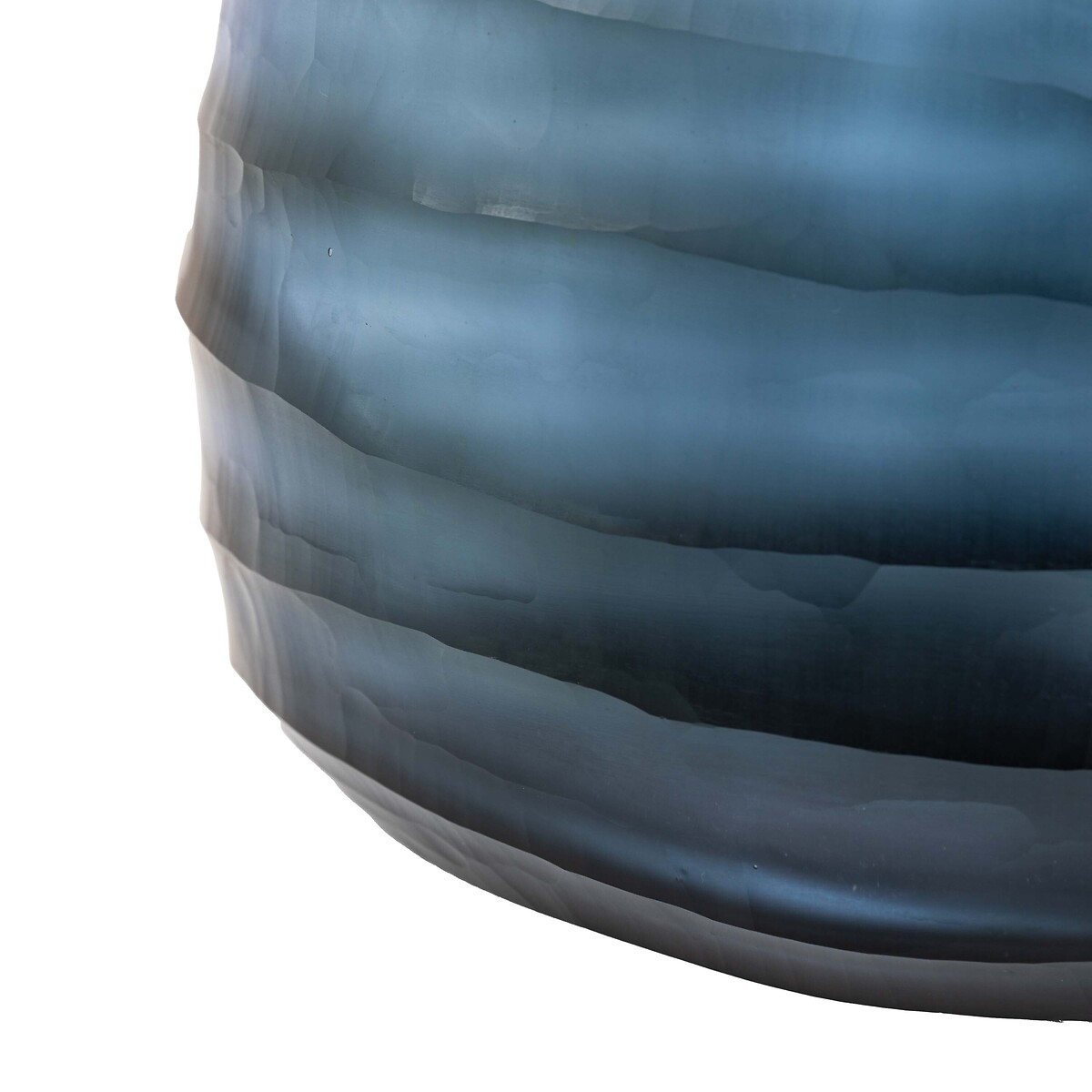 24cm Handblown Carved Glass Vase blue, ÉDITÉ