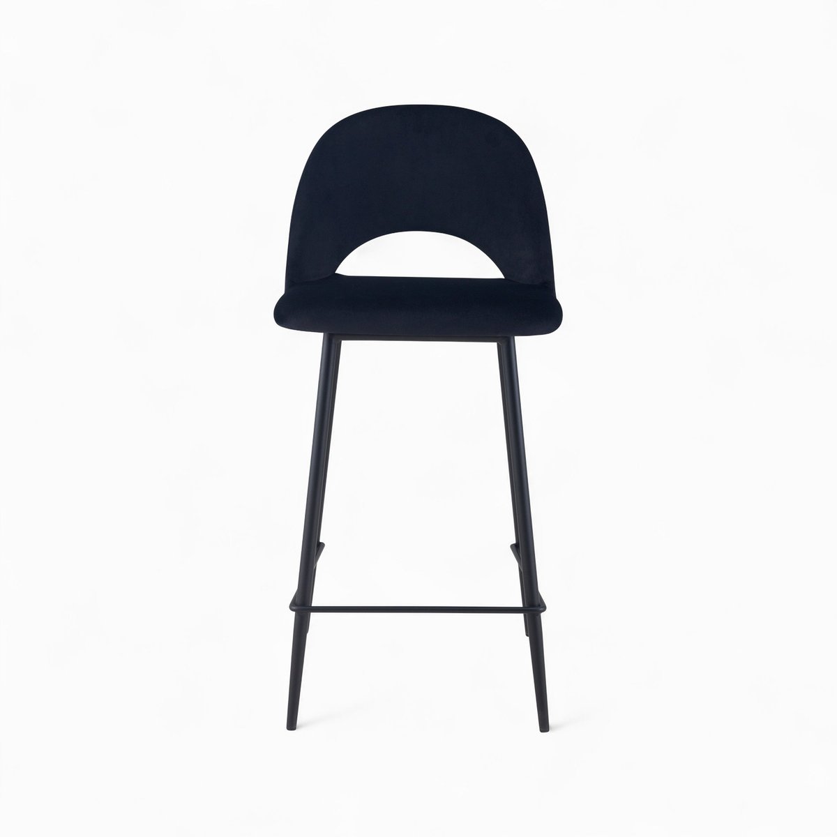 Pack 2 chaises et 2 chaises de bar 65 cm en velours - PÉNÉLOPE noir, MAISON PAVANE