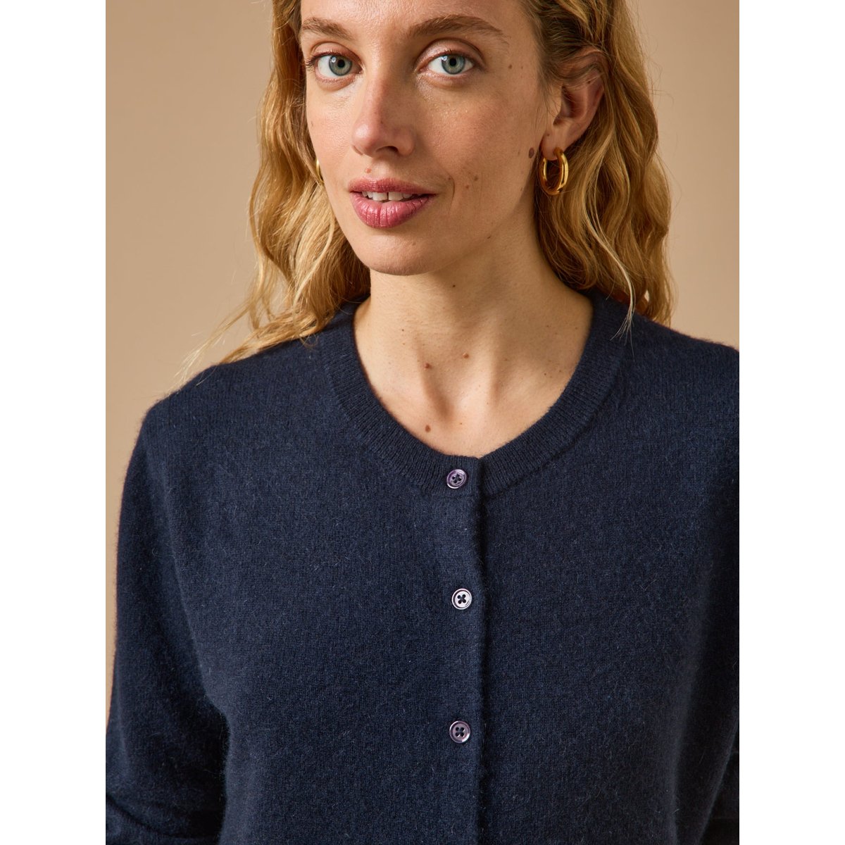 Gilet boutonné - Collection Cachemire marine, CYRILLUS