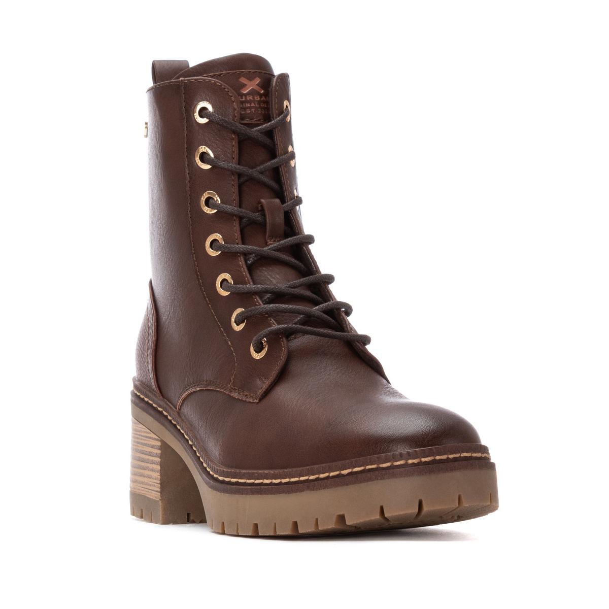 Bottine Militaire Talon Décontractée Fermeture éclair brun, XTI
