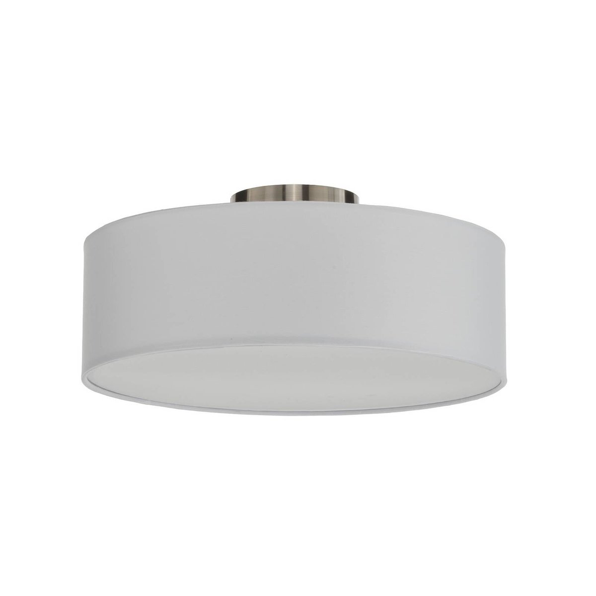 Plafonnier en textile moderne, Sebatin blanc, nickel mat, LINDBY