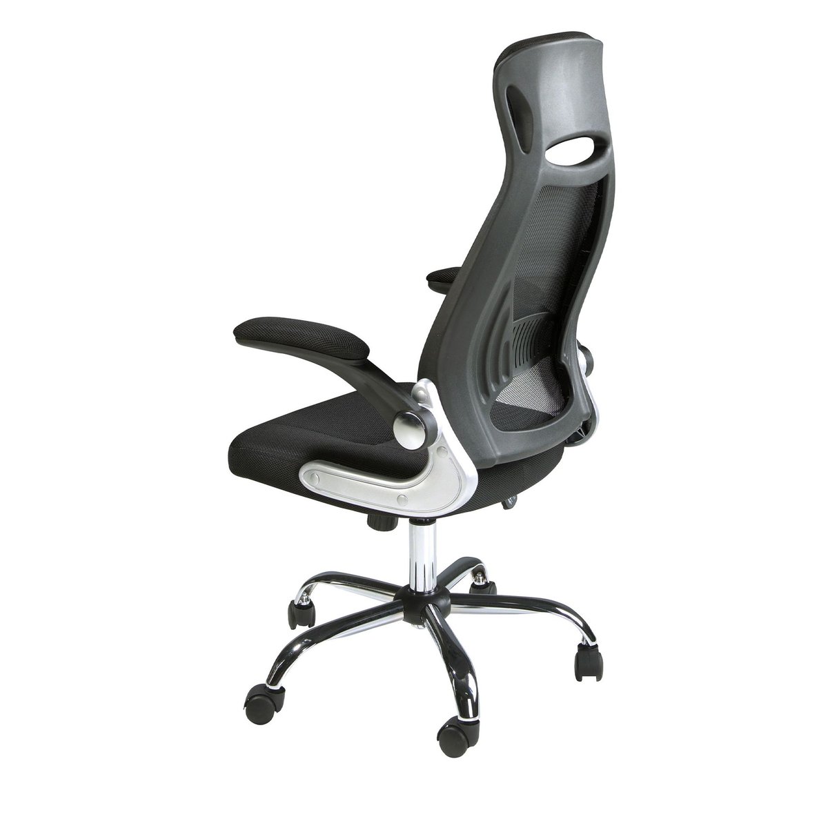 Fauteuil de bureau pivotante en tissu noir noir | acier, ANGEL CERDA