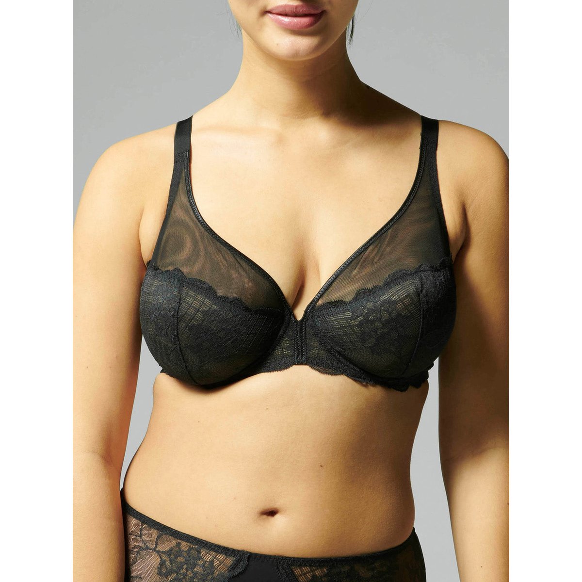 Soutien-gorge avec armatures décolleté plongeant, RÊVE noir, SIMONE PERELE