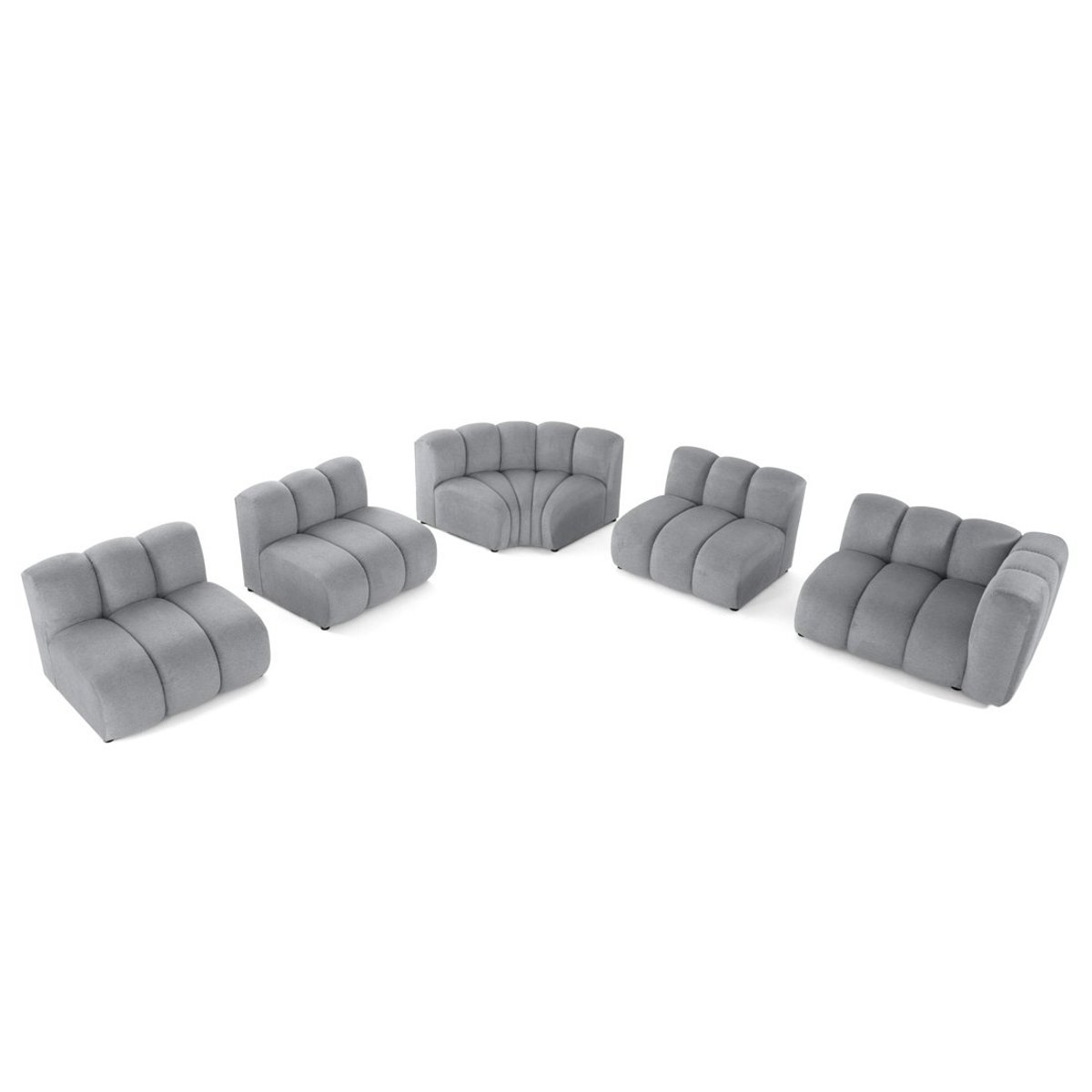 Canapé d'Angle gauche 5 places - DEBBIE gris, BEST MOBILIER