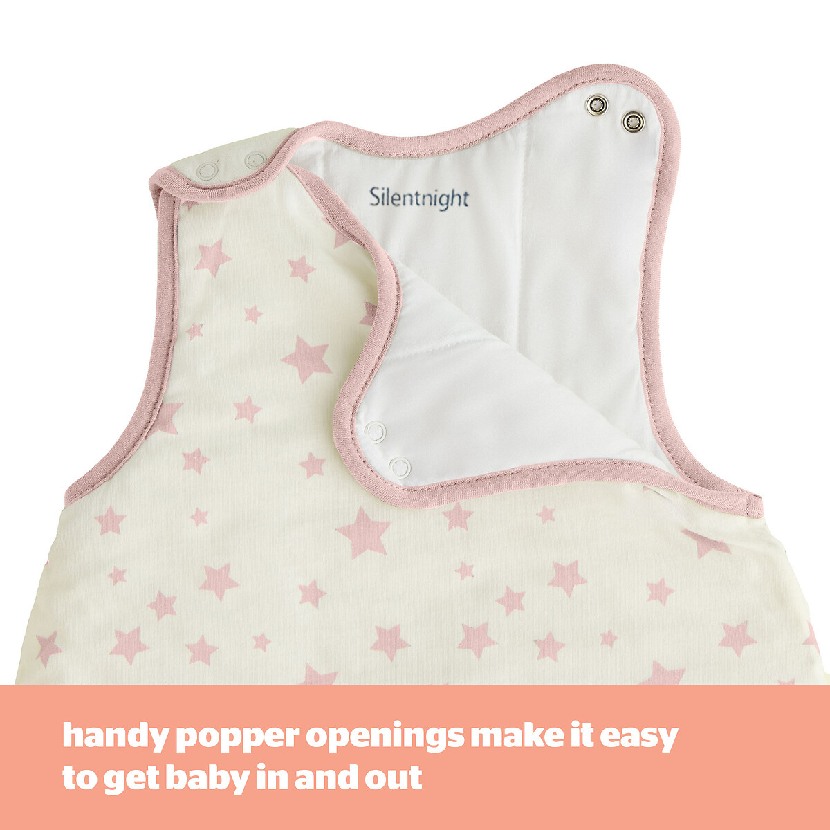 0-6 Months 2.5 Tog Safe Nights Baby Sleeping Bag pink, SILENTNIGHT