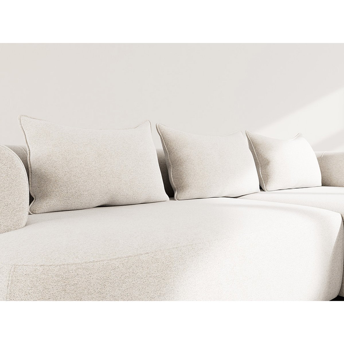 Canapé d'Angle droit 4 places - ANGELA beige, BEST MOBILIER