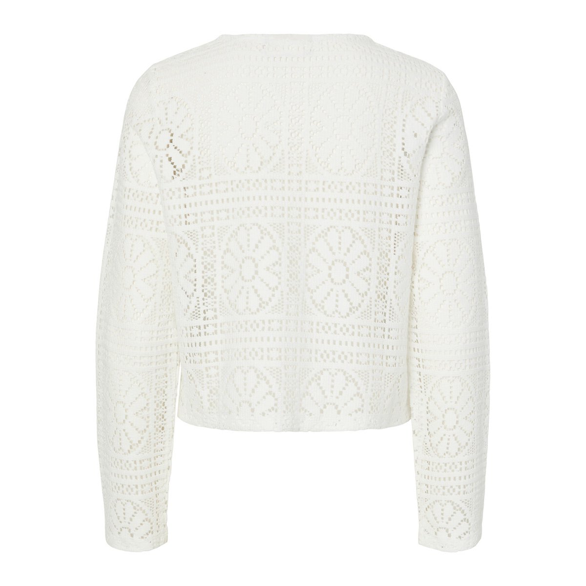 Openwork Buttoned Cardigan white, PIECES