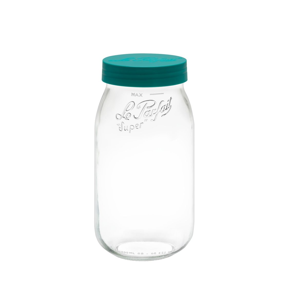 Bocal en verre avec couvercle 2L, LE PARFAIT transparent-vert, LE PARFAIT
