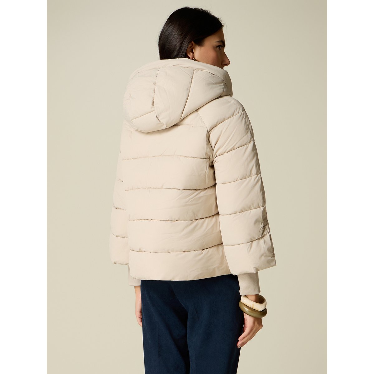 Doudoune à capuche beige, OLTRE
