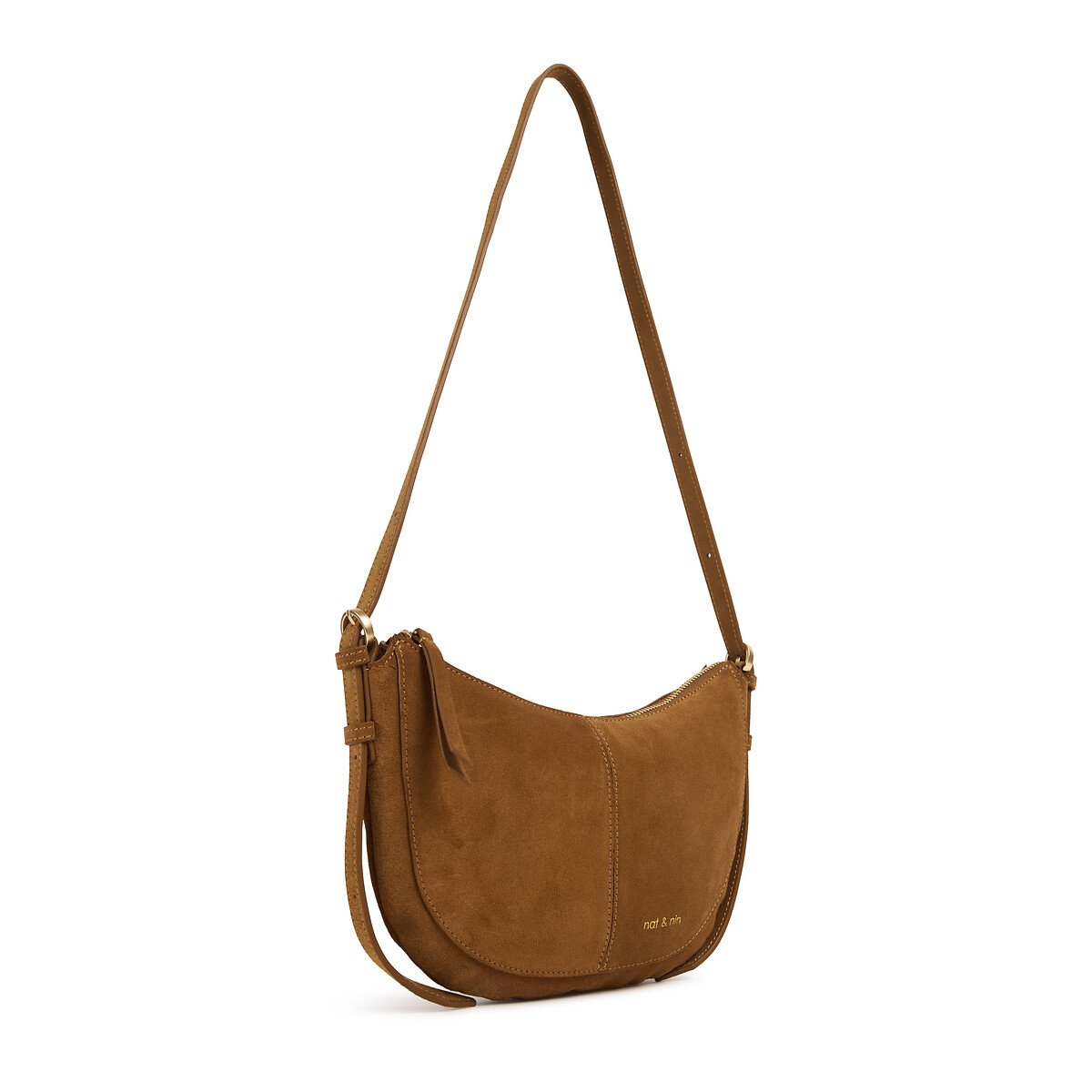 Mini Rodeo Suede Shoulder Bag gingerbread brown, NAT & NIN