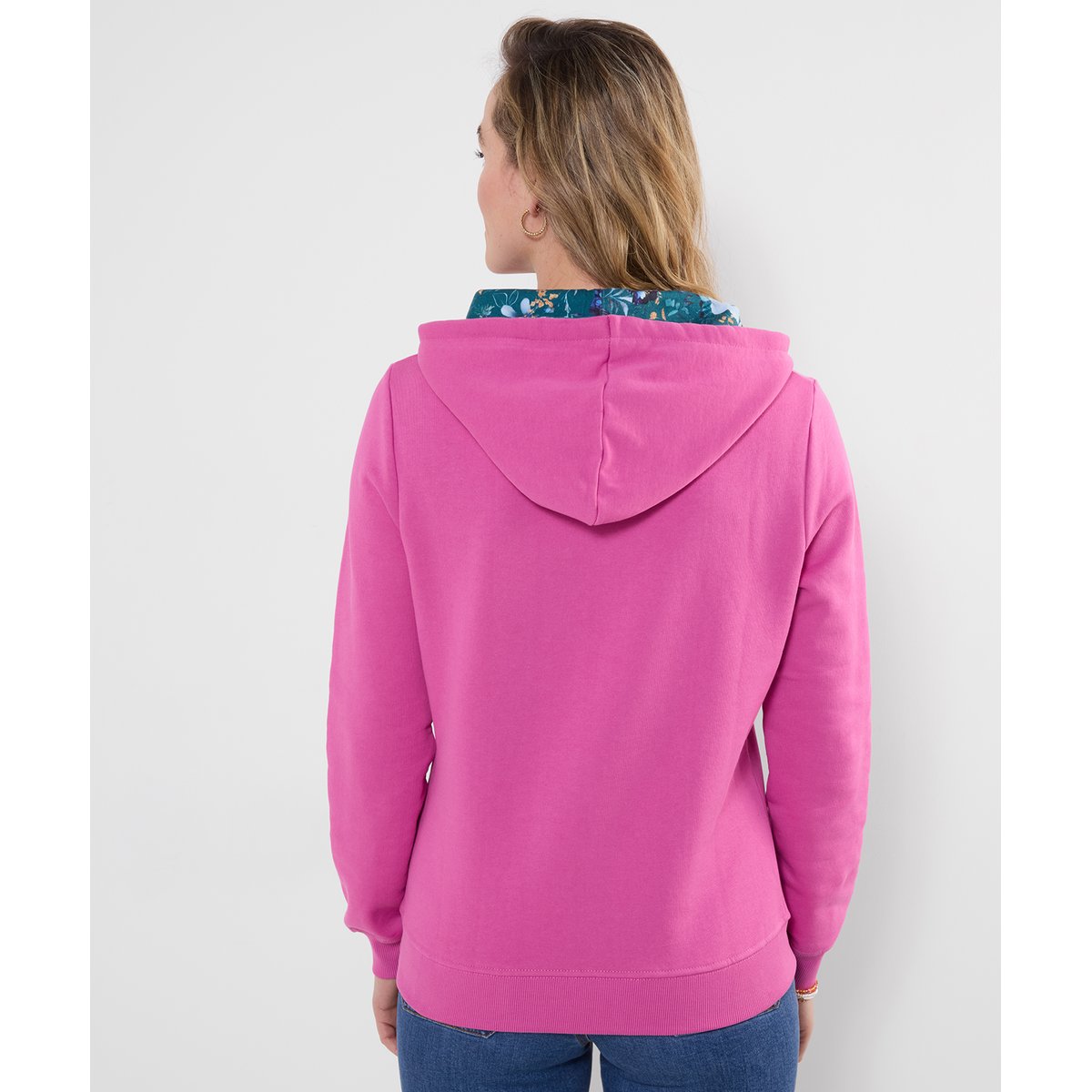 Sweat à Capuche Imprimé Fleur à Tige Fearless rose, JOE BROWNS