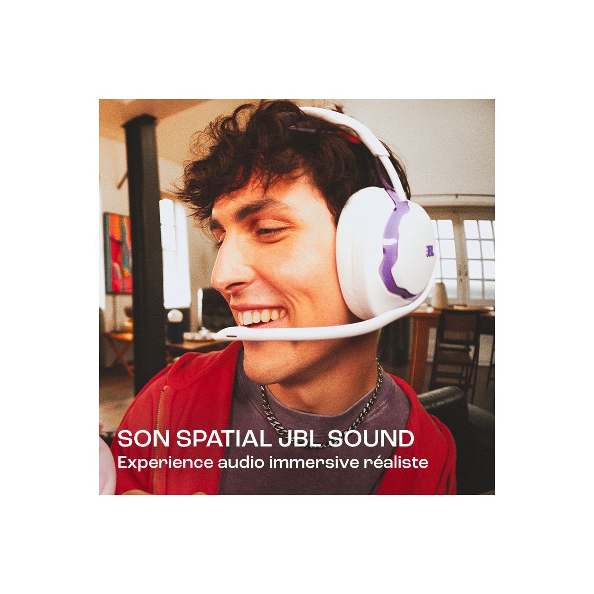 Casque gamer Quantum 650 Blanc Orange couleur unique, JBL
