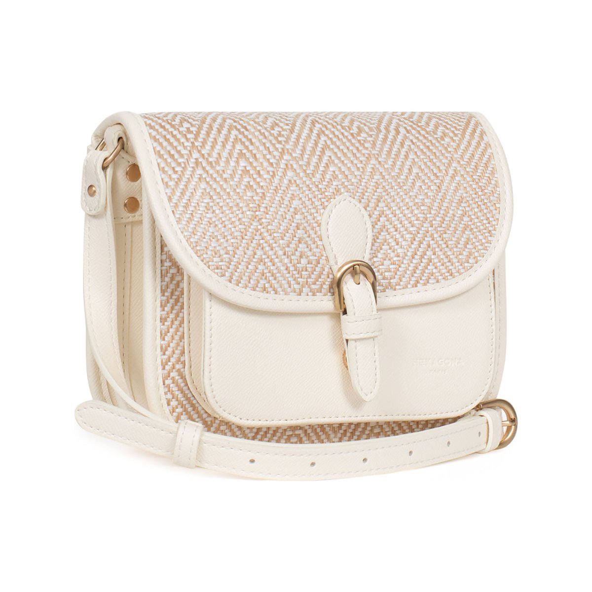 Sac porté travers CAPRI blanc, HEXAGONA