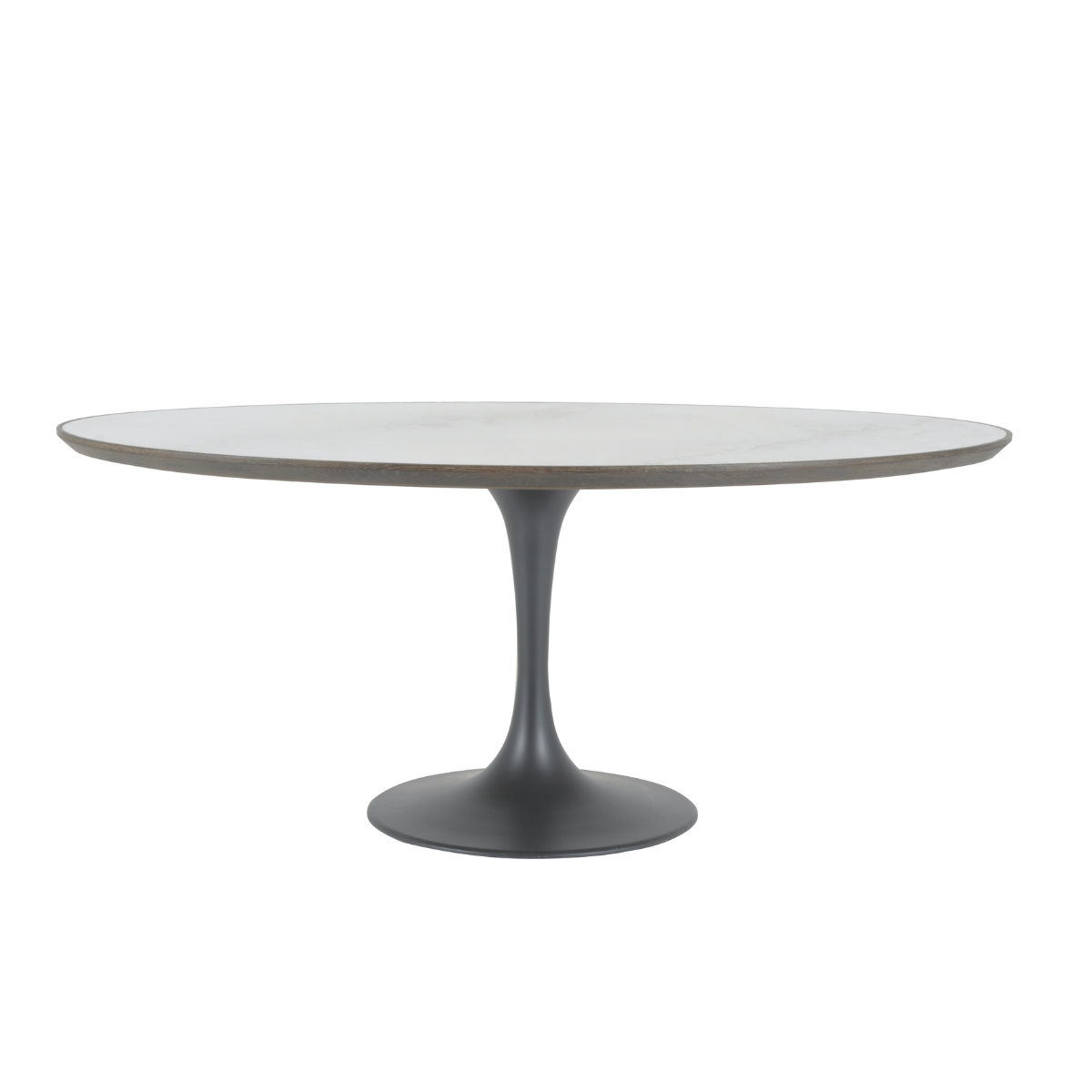 Table de salle à manger ovale en marbre blanc L180 cm - TULIPE blanc, SIGNATURE