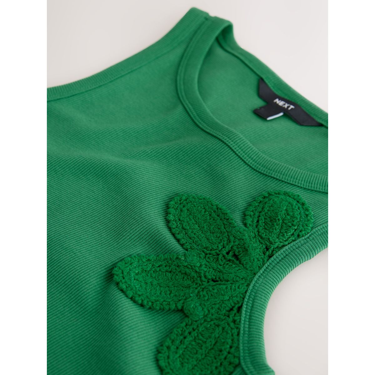 Débardeur en maille crochet côtelée vert, NEXT