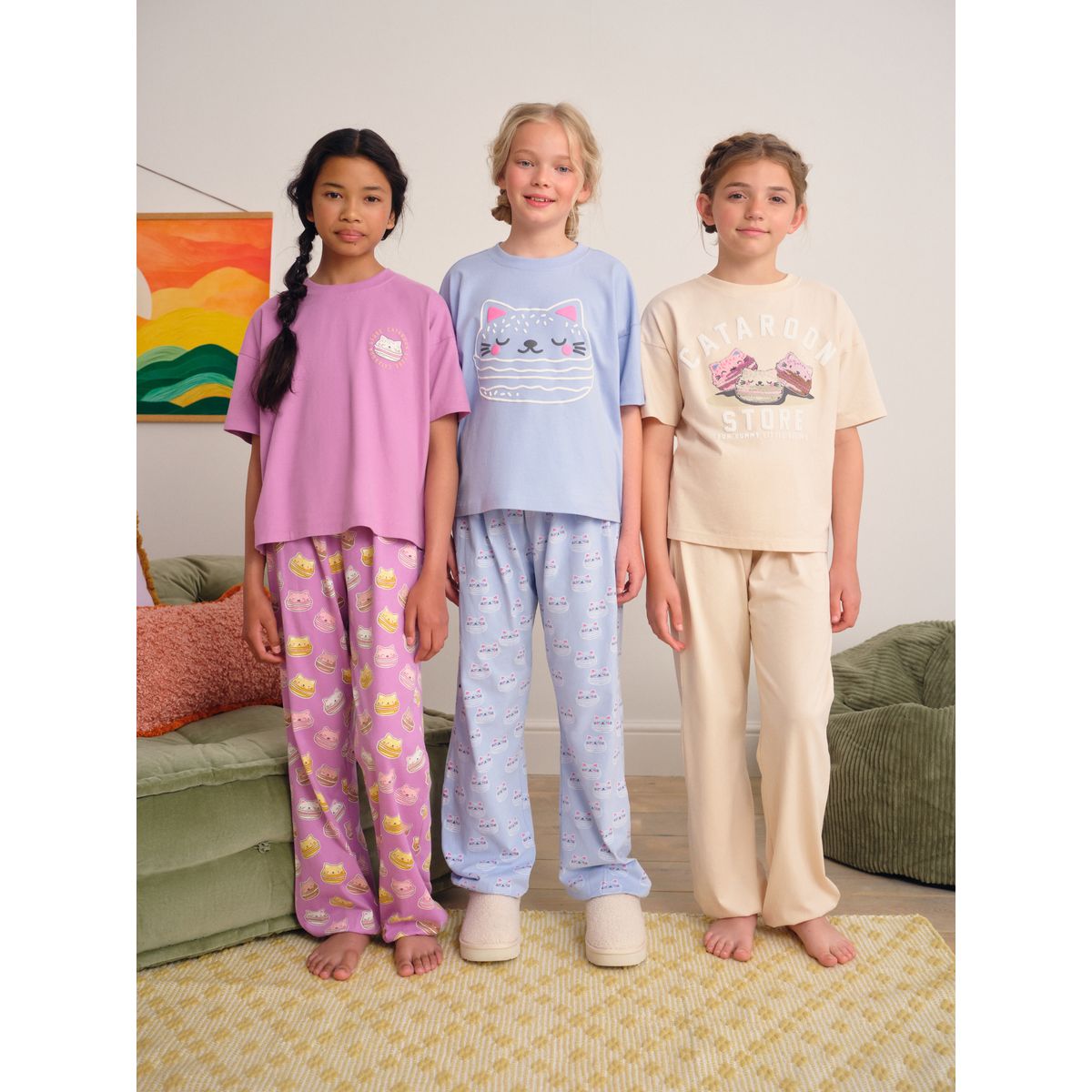 Pyjama, lot de 3 bleu/rose, NEXT