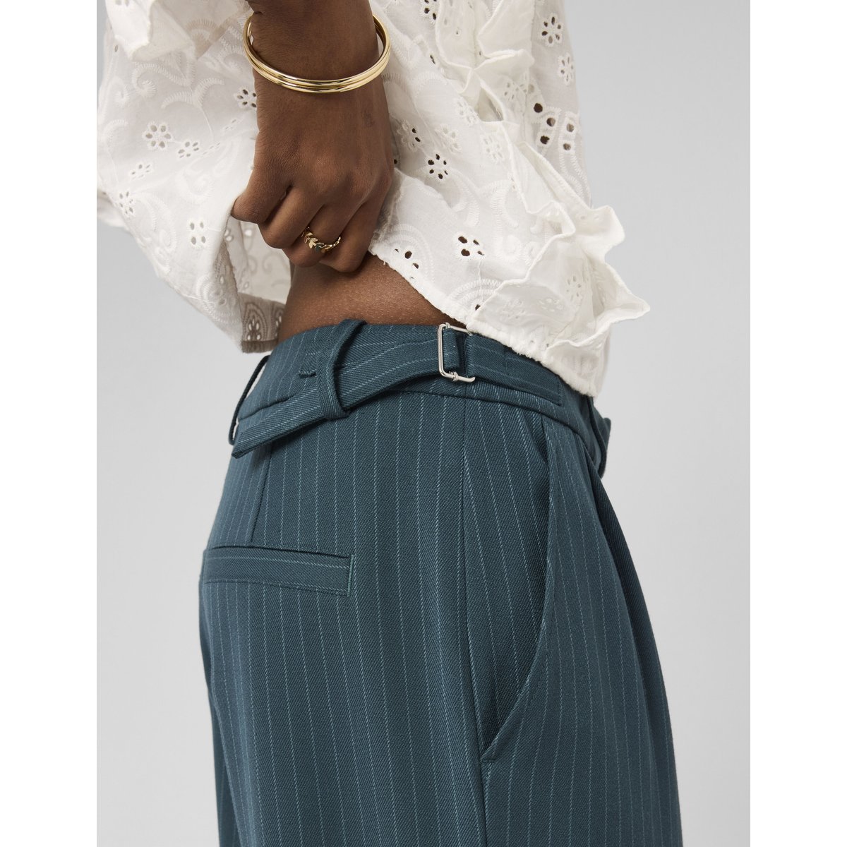 Pantalon tailleur en polyester recyclé vert, BZB