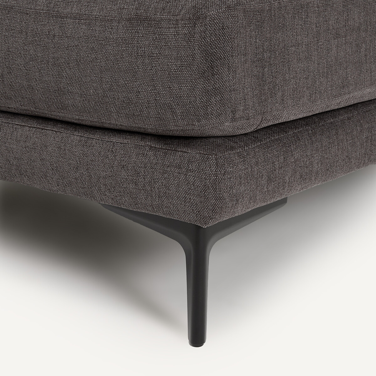 Chaise longue in poliestere effetto tessuto intrecciato, MODERNISTE, design Emmanuel Gallina antracite, EMMANUEL GALLINA X AM.PM