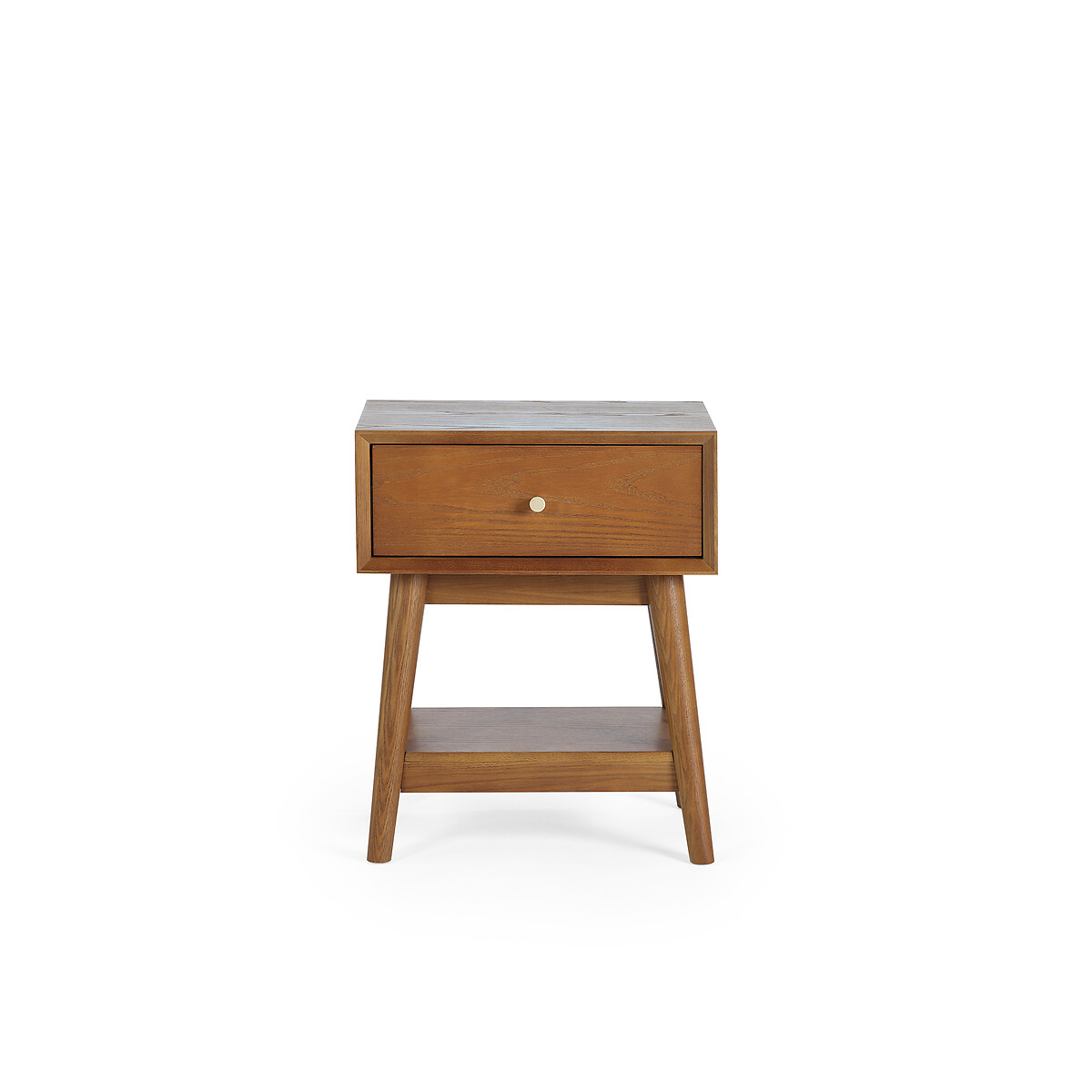 Elijah Retro Ash Wood 1 Drawer Side Table auburn, SO'HOME