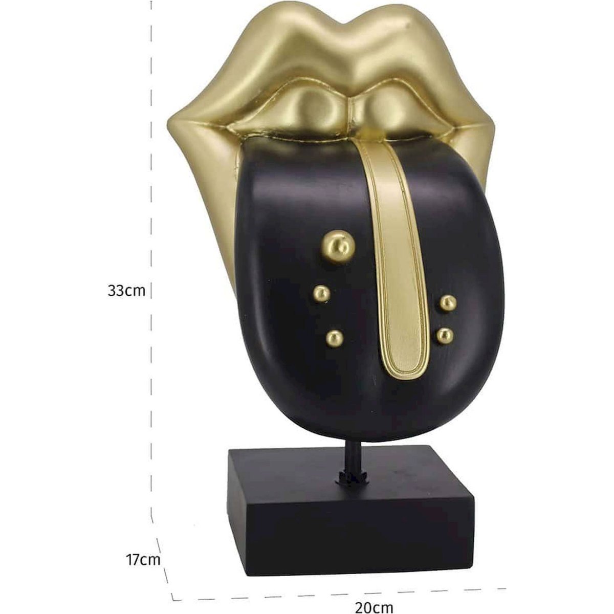 Objet décoratif langue noir et doré, RECOLLECTION