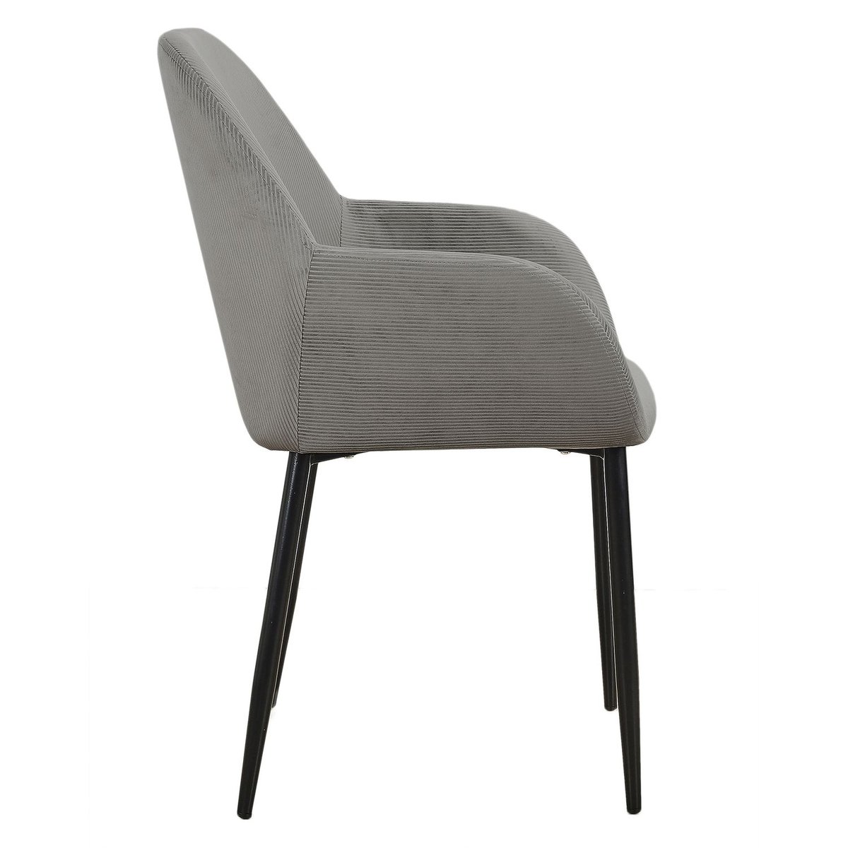 Lot de 2 fauteuils de table en velours GIULIA gris foncé, TOILINUX