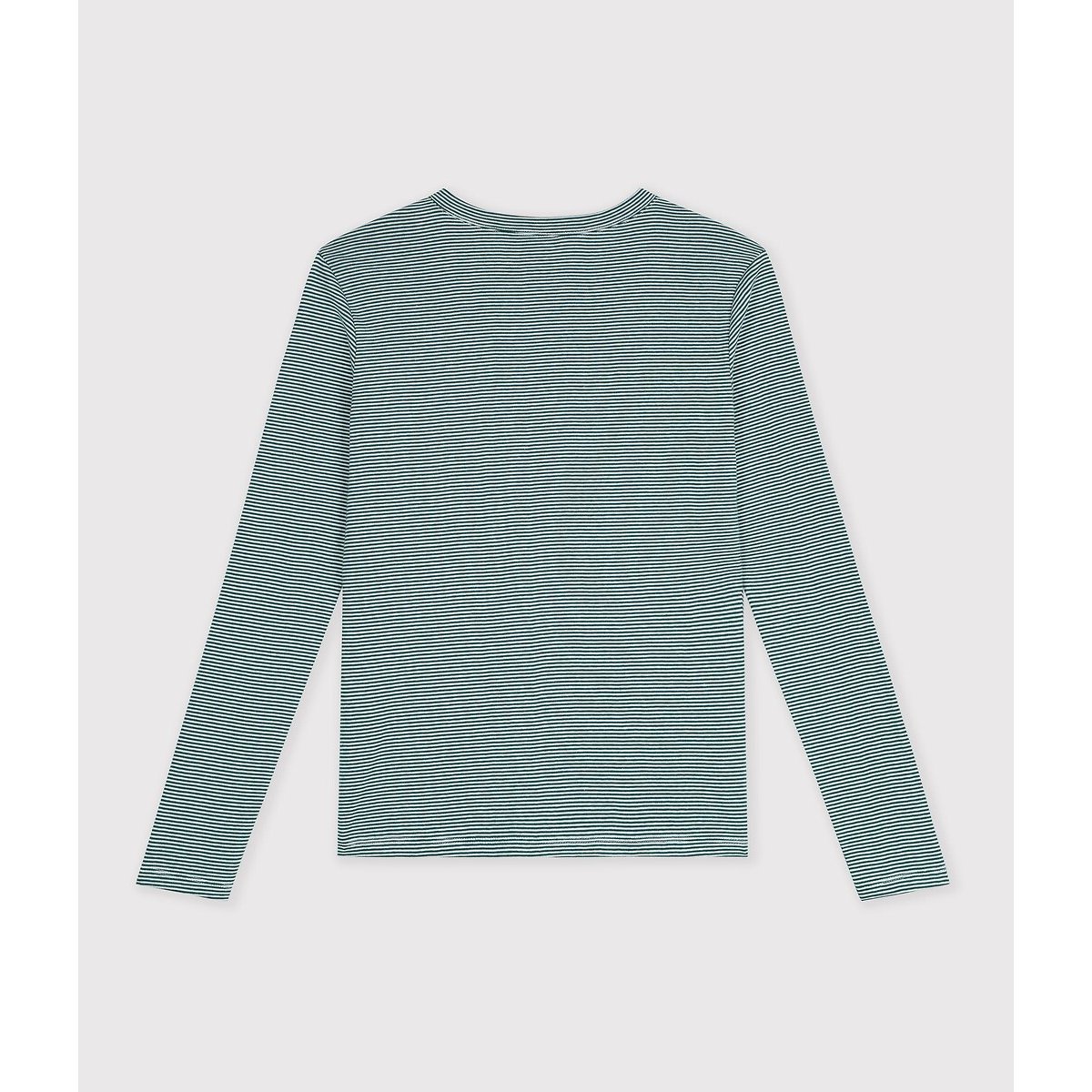 Striped Iconic Long Sleeve T-Shirt white/green, PETIT BATEAU