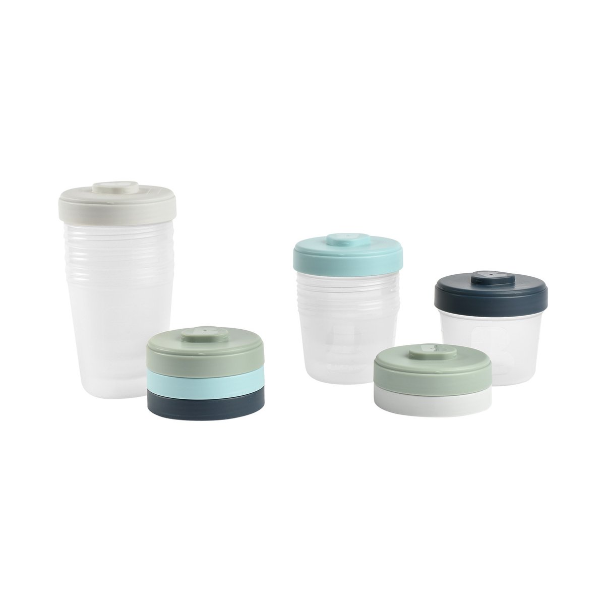 Lot de 8 pots de conservation (150 ml et 250 ml) bleu, vert, BEABA