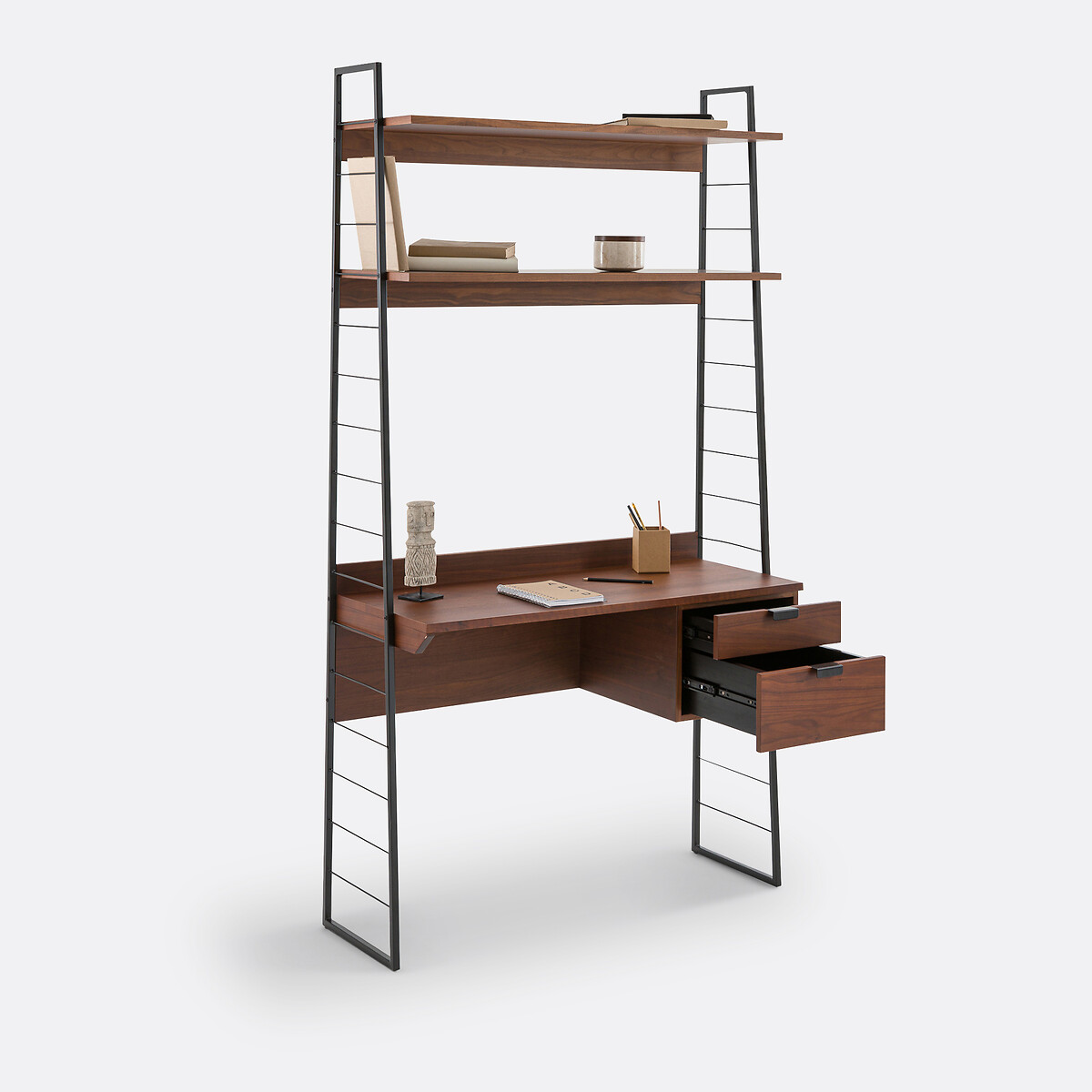 Bureau étagère, Watford noir/teinté noyer, LA REDOUTE INTERIEURS