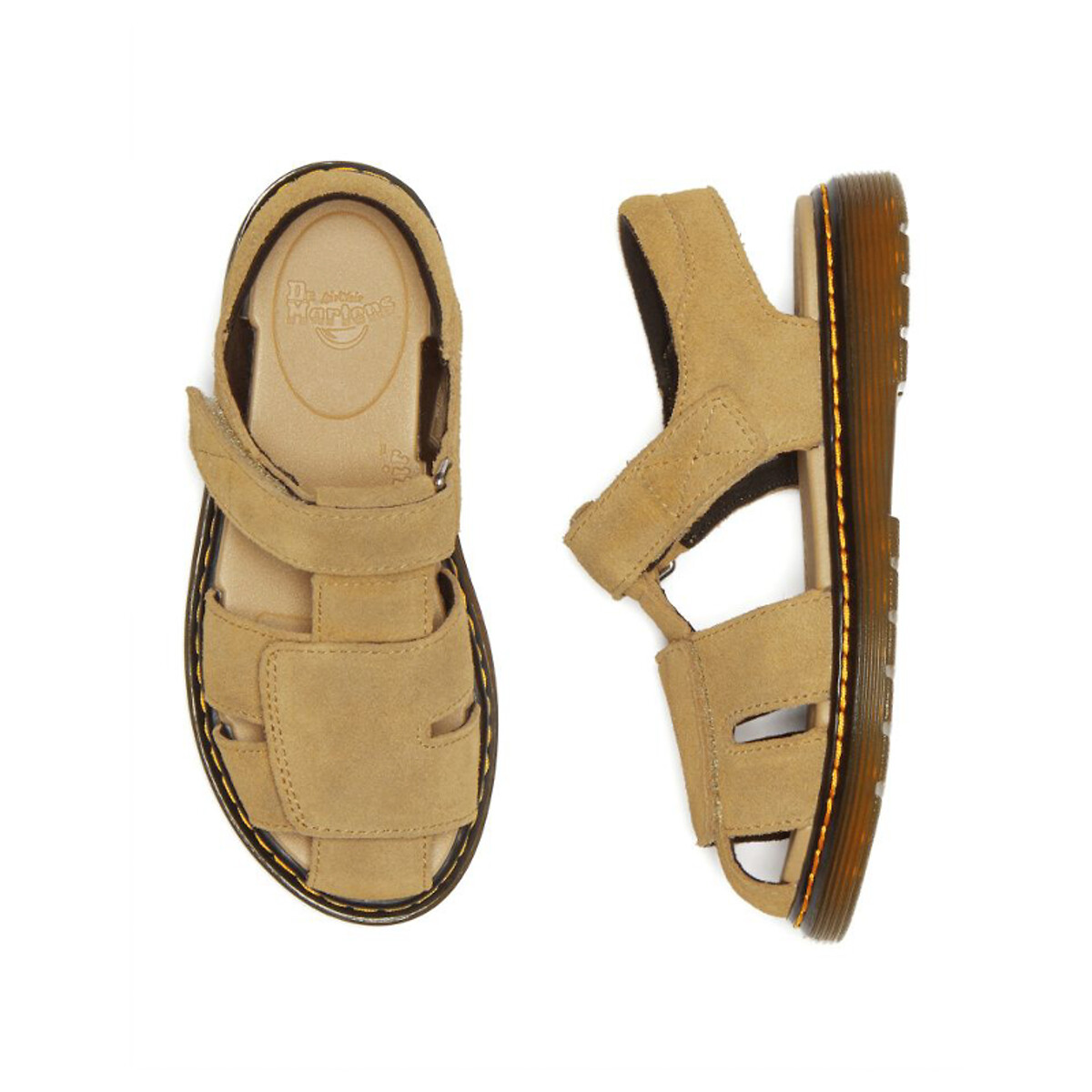 Sandales Moby II en cuir suédé camel, DR. MARTENS
