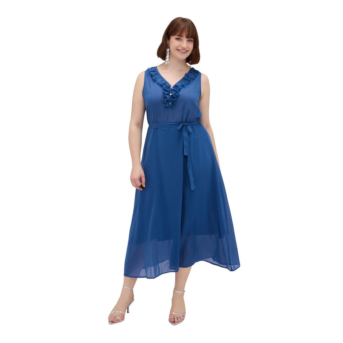 Robe Free avec volants bleu, FIORELLA RUBINO