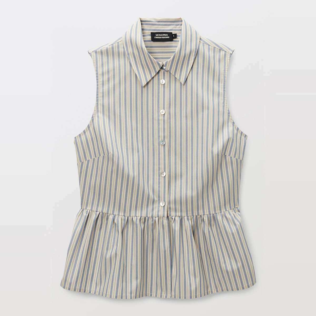 Chemise sans manches rayée en coton BIO GOTS flots, MONOPRIX