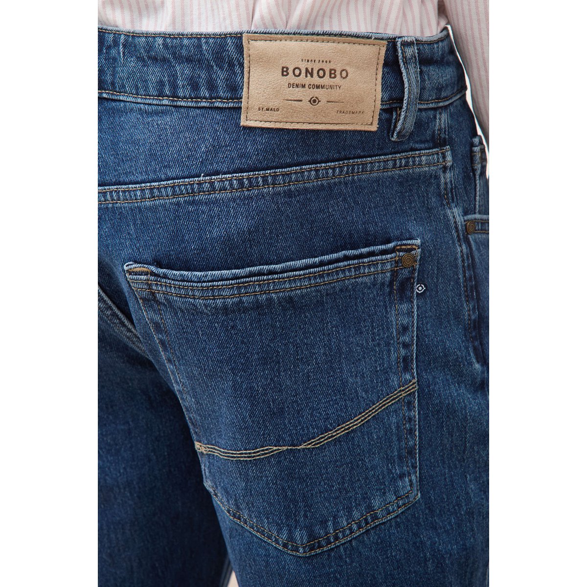 Jeans regular longueur 32 denim stone, BONOBO