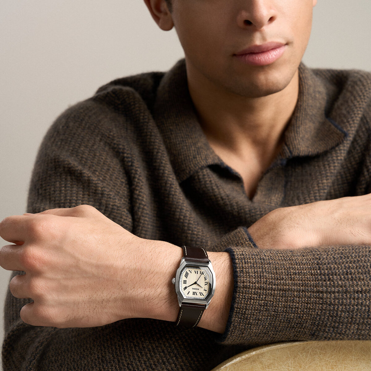 Montre Analogique HARLOW argenté blanc noir, FOSSIL