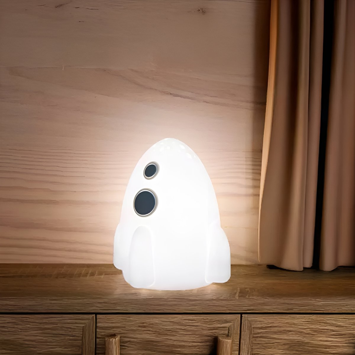 Projecteur lumineux tactile en silicone, Fusée blanc, LITTLE L