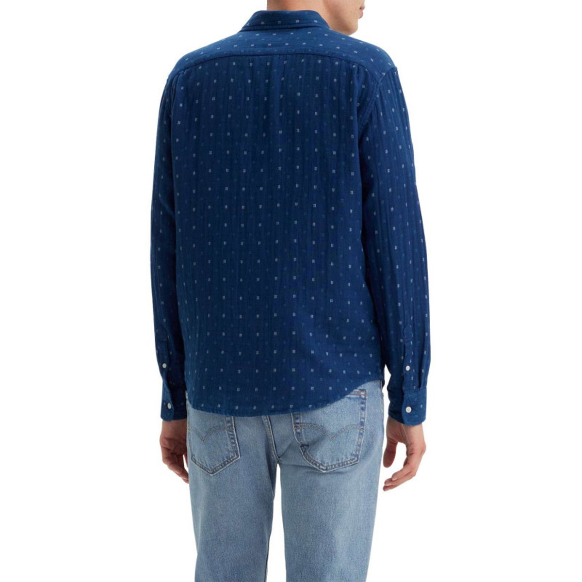 Chemise en coton bleue imprimé avec une coupe regular fit et un col français bleue, LEVI'S