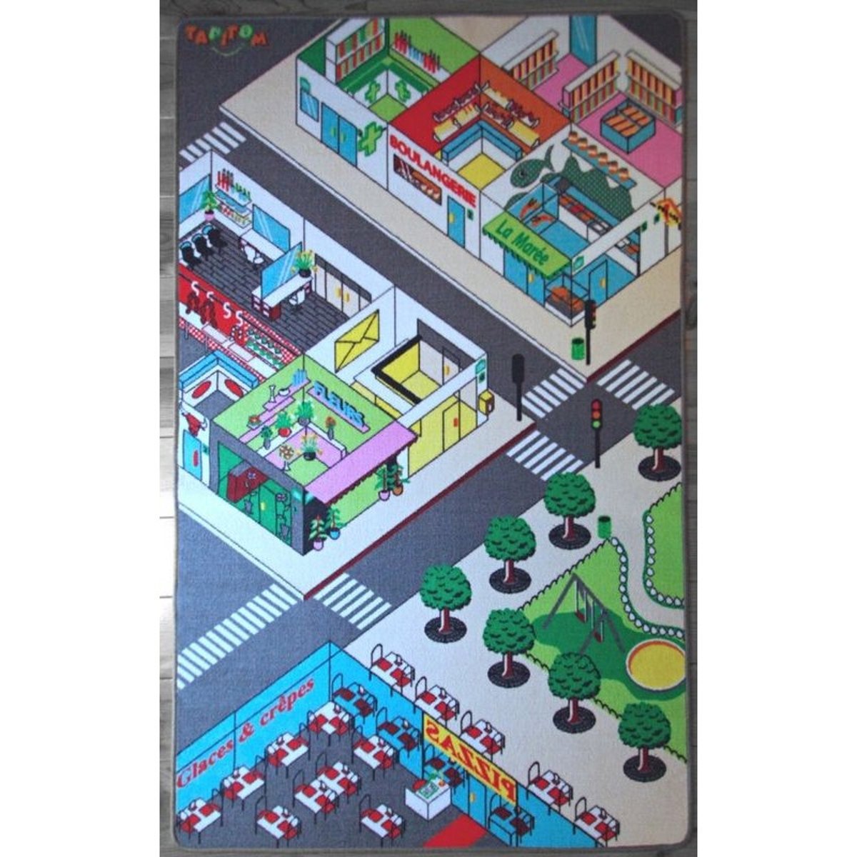 Tapis de jeu enfant LA VILLE multicolore, TAPITOM