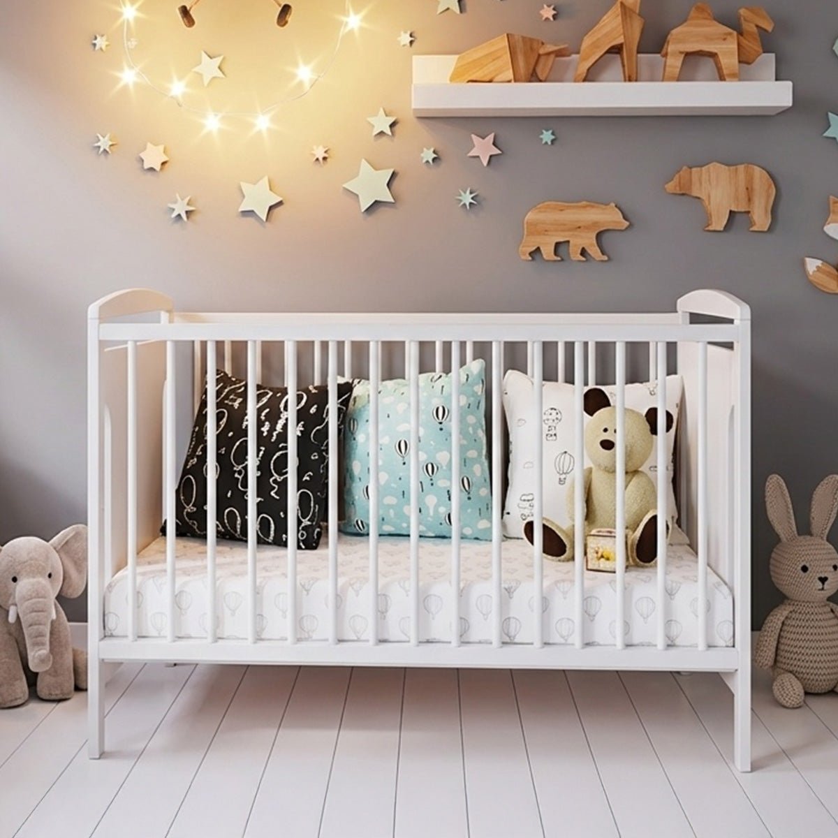 Lit bébé évolutif Margot - Design sobre - Grandit avec l'enfant blanc, MINEA