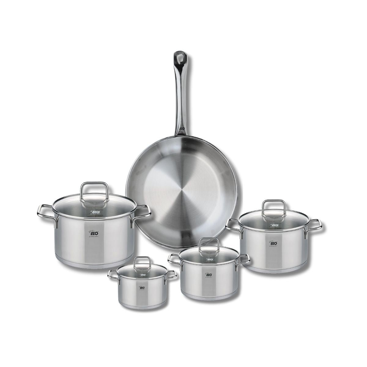 Batterie 1 poêle 28cm + 4 faitouts 12/14/16/20cm PROFI CITRIN inox, ELO