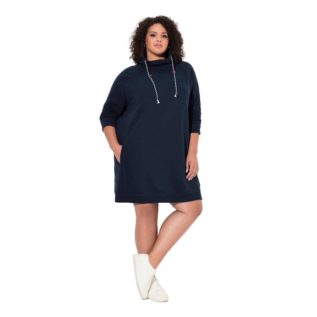 Robe en molleton avec poches marine, ULLA POPKEN