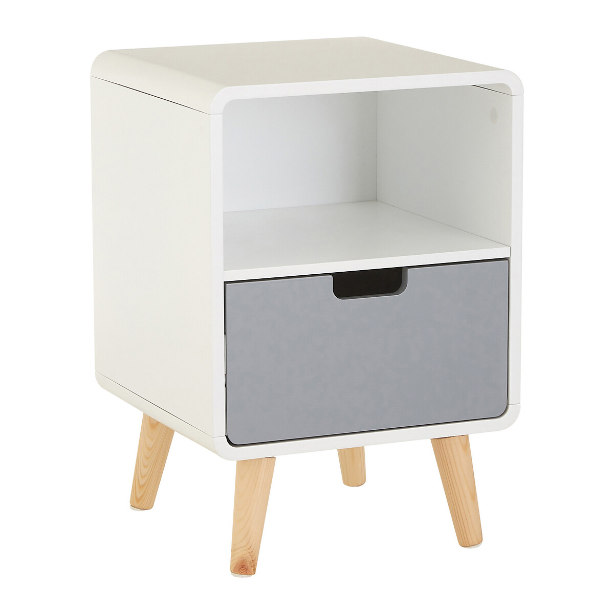 Freddy 1-Drawer Bedside Table with Shelf white, SO'HOME