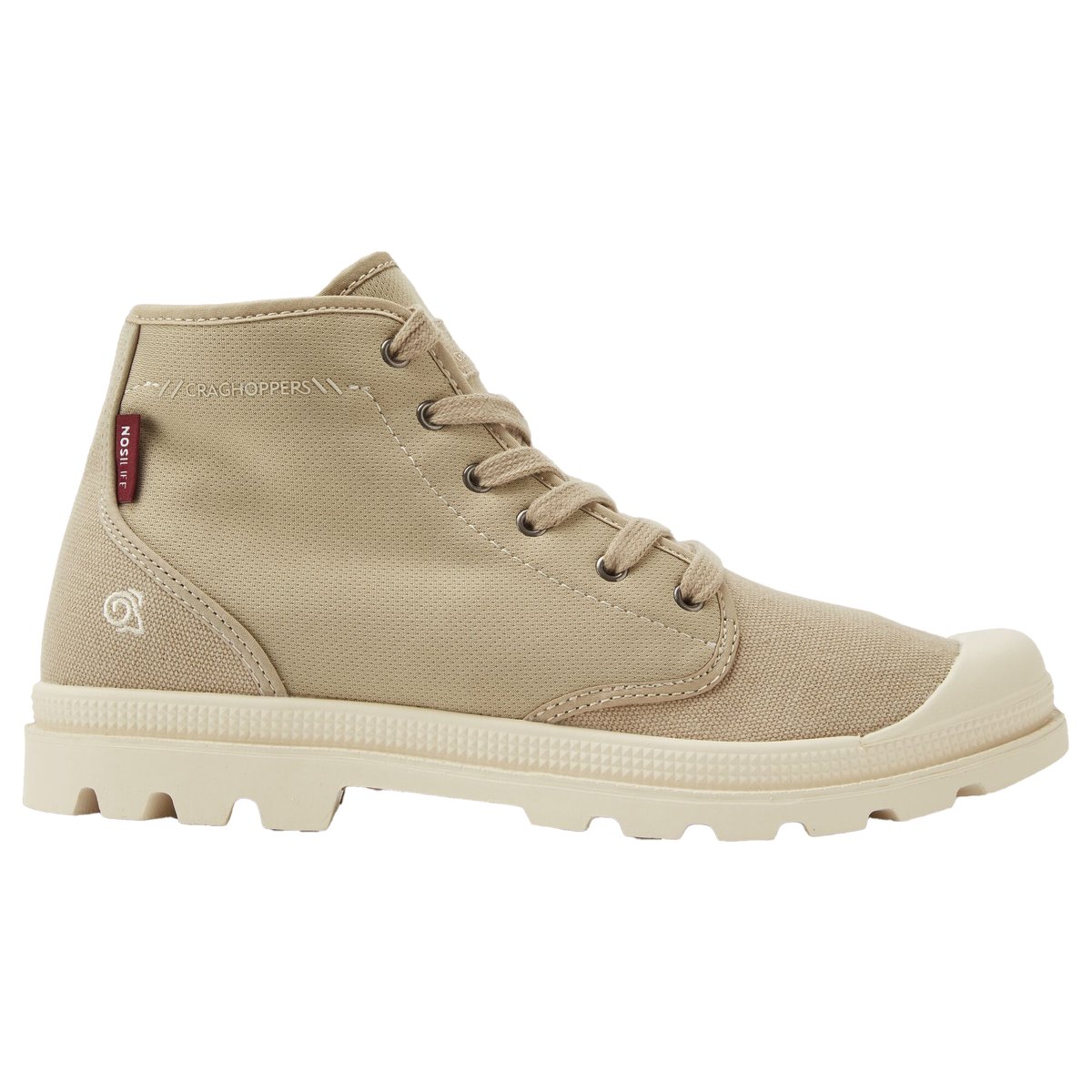 Chaussures montantes unies en coton beige, CRAGHOPPERS