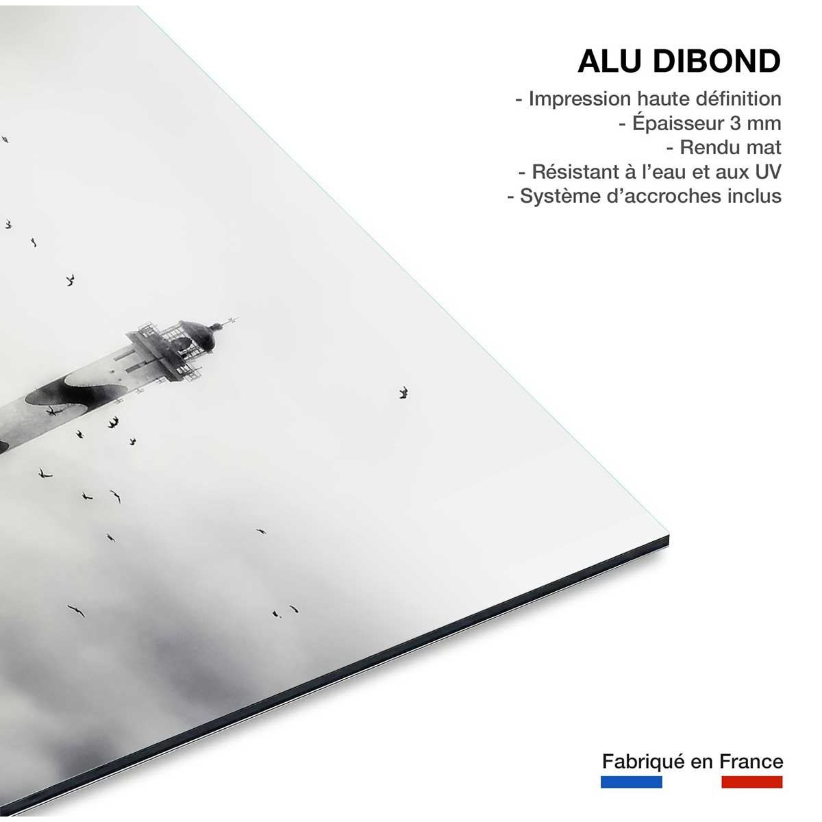 Tableau phare dans le brouillard tableau alu dibond, HEXOA