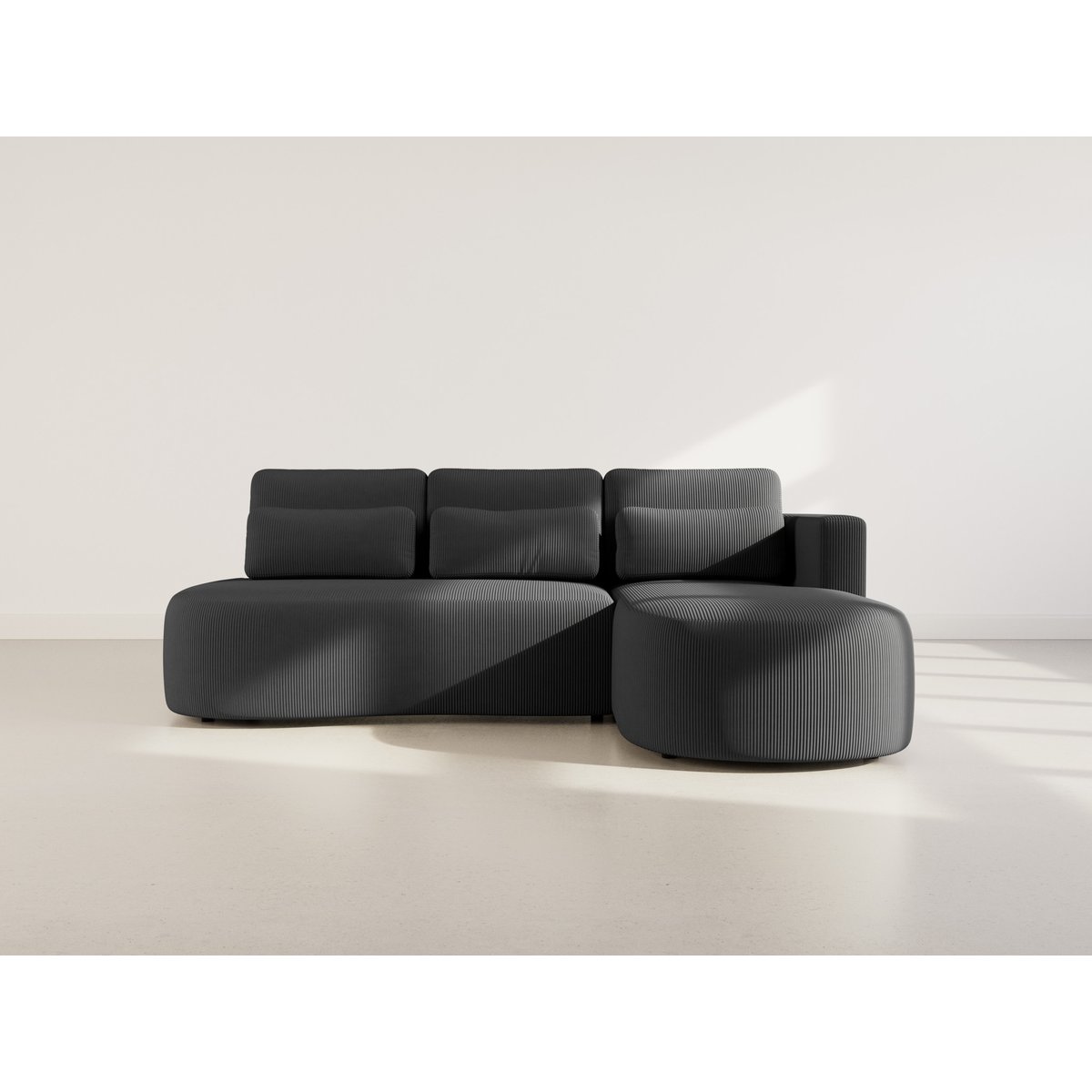 Canapé d'Angle Convertible 4 places - MAHINA noir, BEST MOBILIER