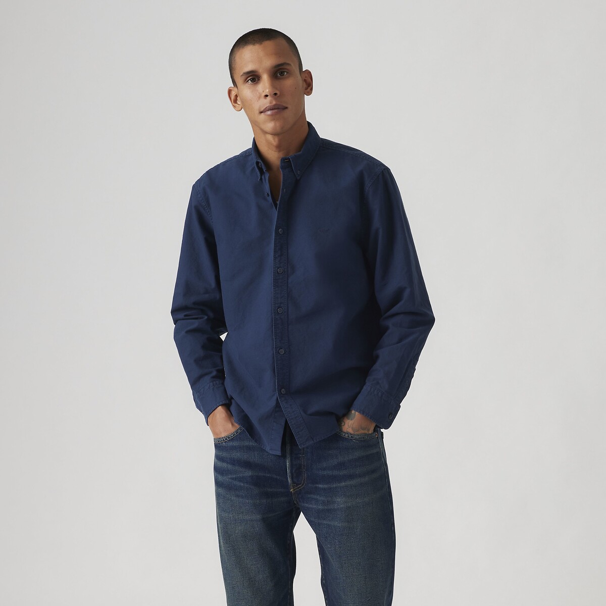 Chemise oxford relaxed col boutonné bleu foncé, LEVI'S