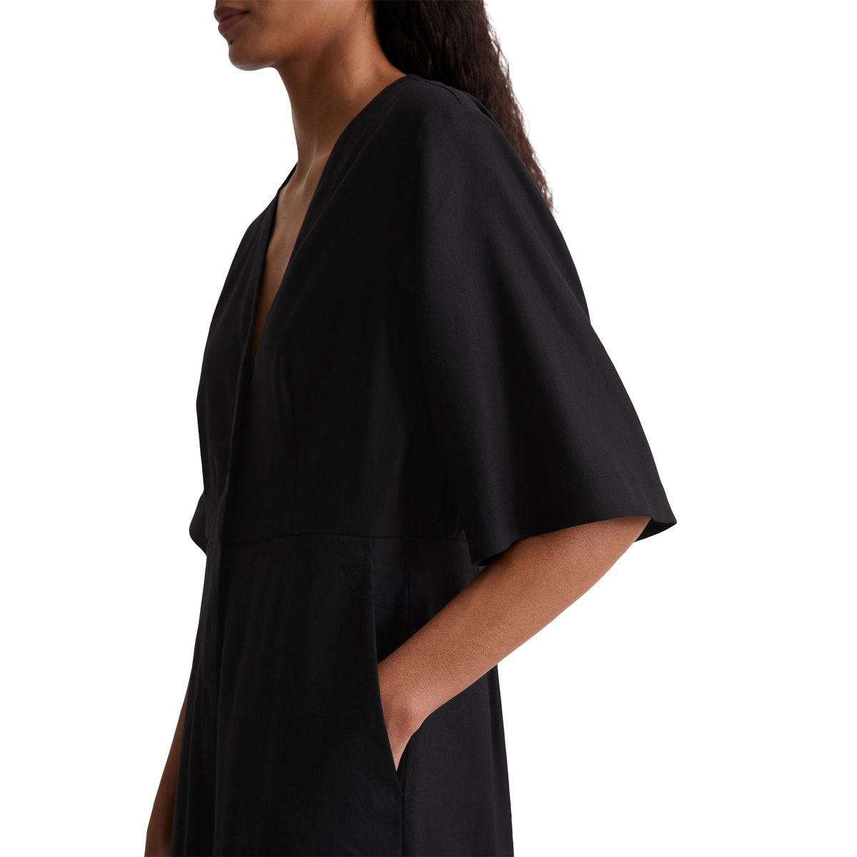 Overall regular en lin-viscose stretch noir, MARC O'POLO