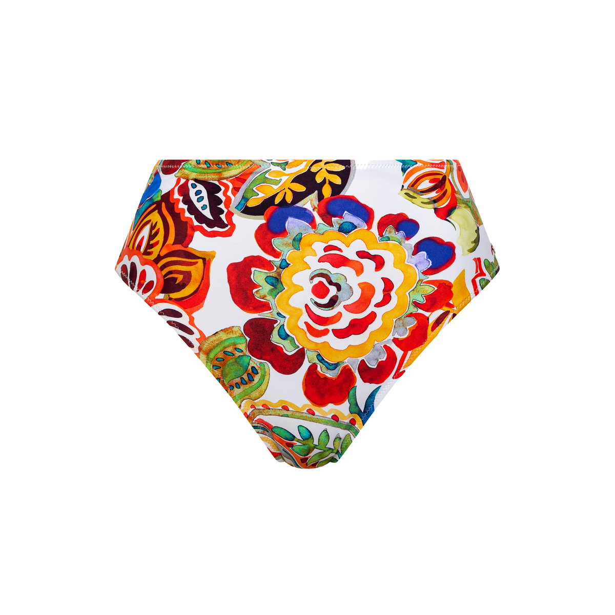 Bas maillot slip de bain échancré taille haute MEXICO rouge, LISCA