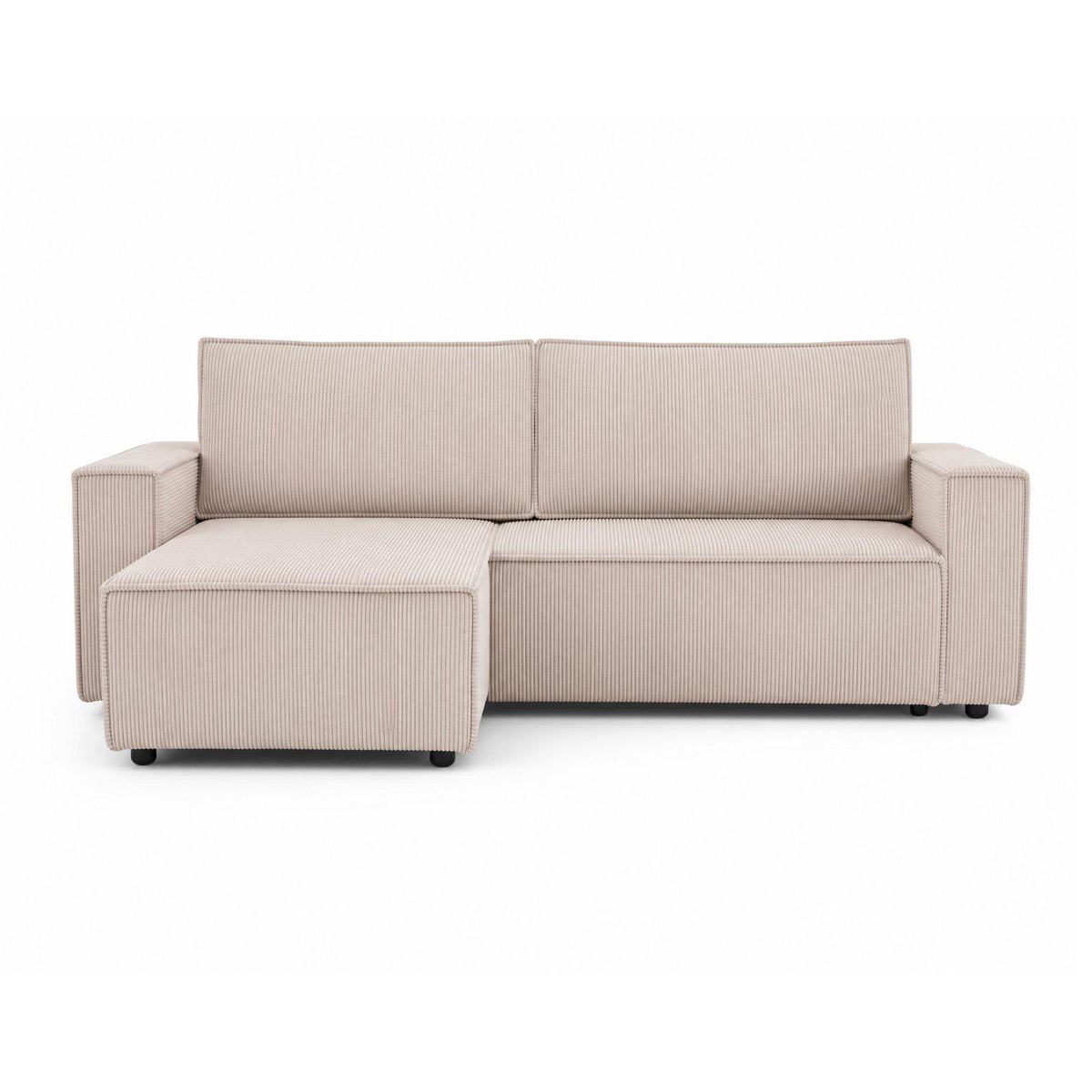 Canapé d'angle convertible velours côtelé, HECTOR beige, BEST MOBILIER