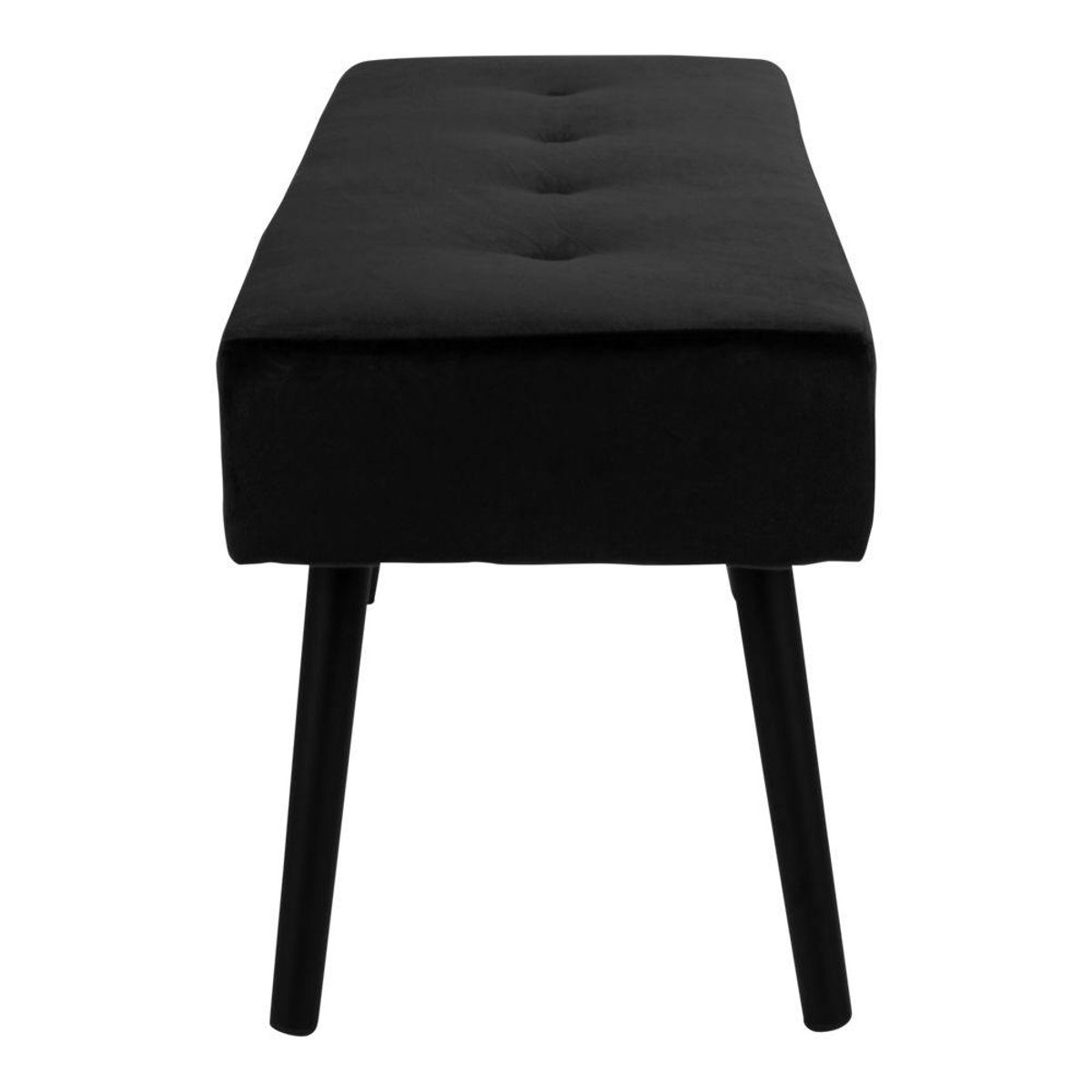 Banc d'entrée en velours noir BRUGES noir, PIER IMPORT