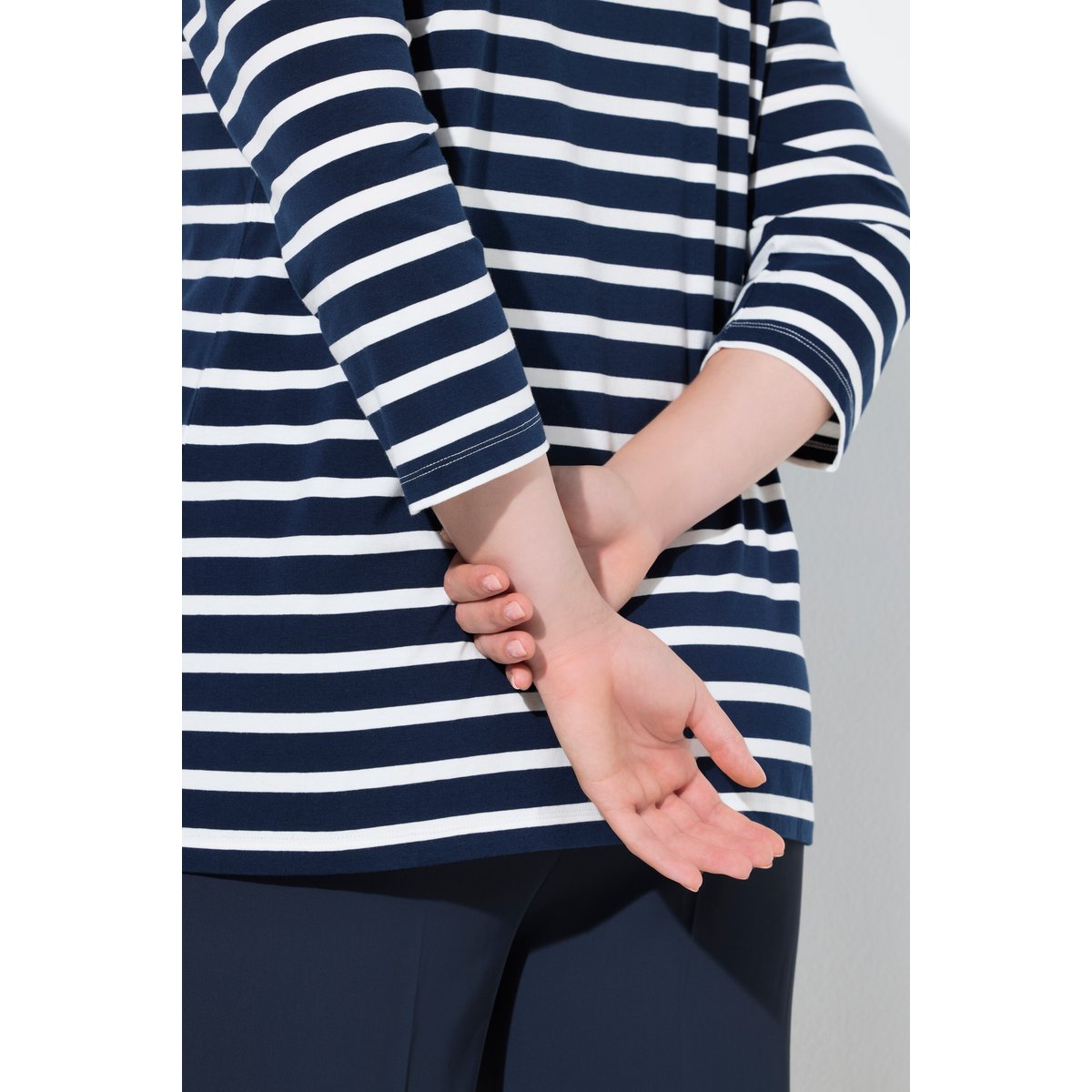 T-shirt rayé avec sequins marine, ULLA POPKEN
