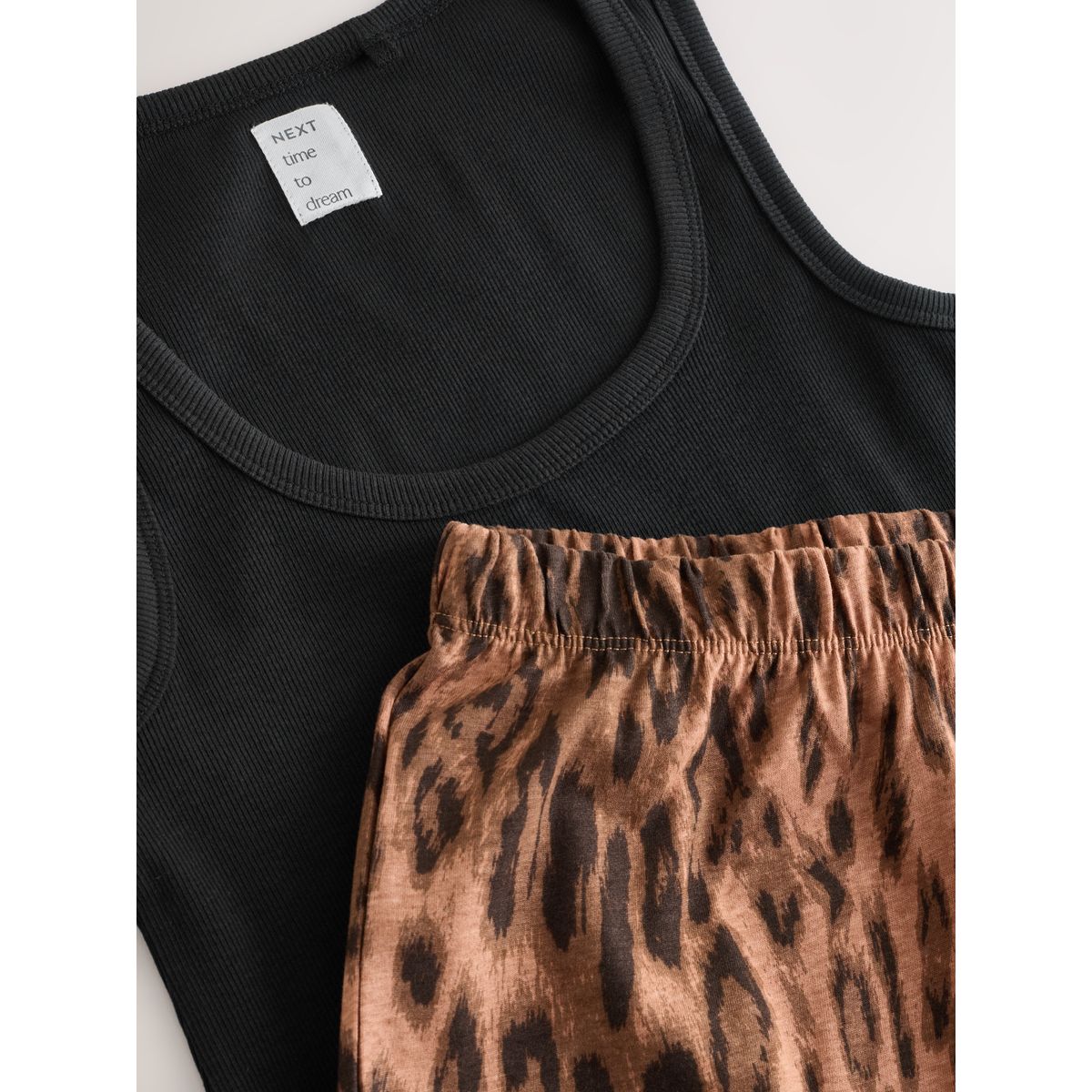 Ensemble pyjama short et débardeur côtelé imprimé animal, NEXT